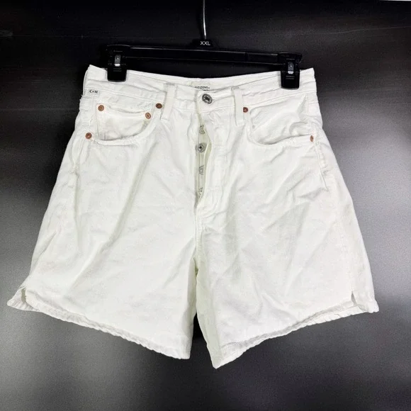 Citizens of Humanity Marlow Vintage Shorts White Denim Button Fly Women's Sz 26 - Picture 4 of 12